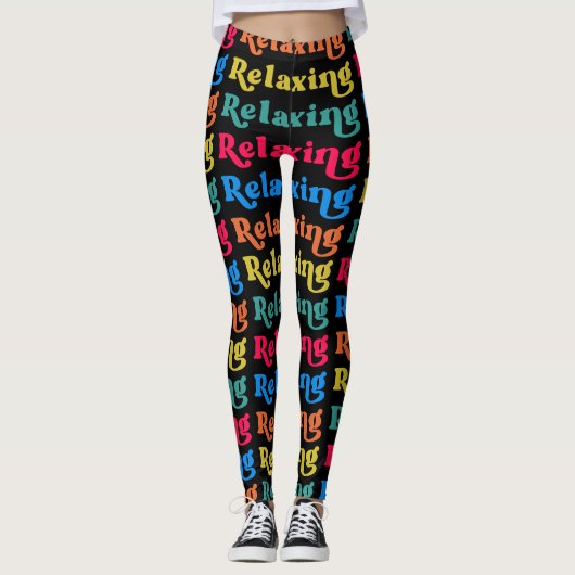 Leggings #relaxant, avec orange et citron vert, (Devant)