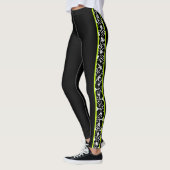 Leggings Remous modernes élégants verts blancs noirs (Gauche)