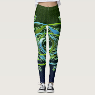 Leggings Remous verts de bleu de n