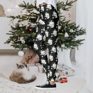 Leggings Renard arctique blanc Art Nouveau