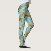 Leggings Renards et papillons sur le bleu de la piscine (Droite)