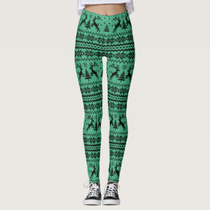 Leggings Rennes à sucre vert Noël