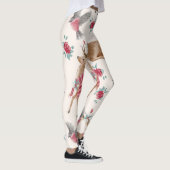 Leggings Rennes adorables, Oiseaux, Fleurs (Droite)