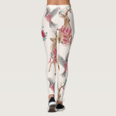 Leggings Rennes adorables, Oiseaux, Fleurs (Dos)