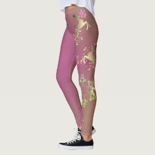 Leggings Rennes et flocons de neige Jambes violettes