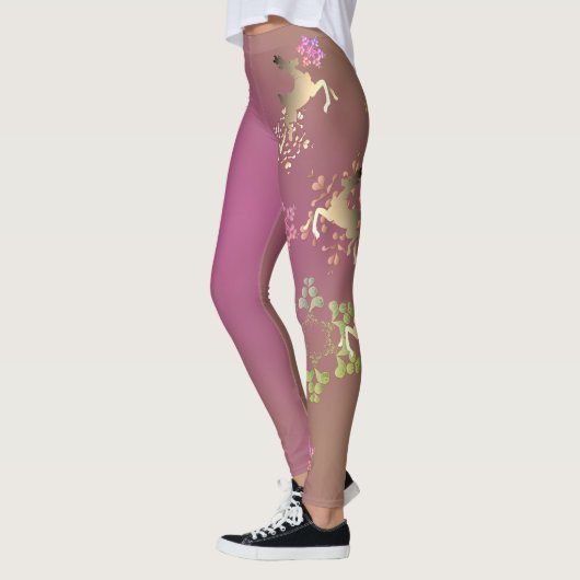 Leggings Rennes et flocons de neige Jambes violettes (Gauche)
