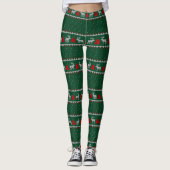 Leggings Rennes et sapins de Noël (Devant)