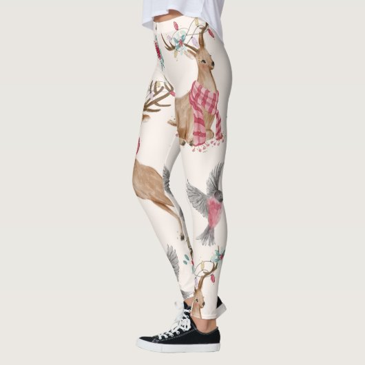 Leggings Rennes, Oiseaux, Fleurs (Gauche)