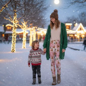 Leggings Rennes roses et vacances en arbre