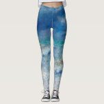 Leggings Renoir Seascape. Impressionnisme nautique bleu Mer<br><div class="desc">Pierre-Auguste Renoir leggings "Seascape". Impressionnisme nautique bleu.</div>