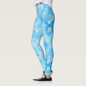 Leggings Répéter bleu ciel pâle - fleurs d'aquarelle blanch (Gauche)