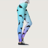 Leggings requin-taupe sur fond océanique (Droite)