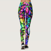 Leggings Réseau de lignes psychédélique et colorée (Dos)