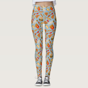 Leggings Restauration rapide Aliments en boîte Pizza Burger