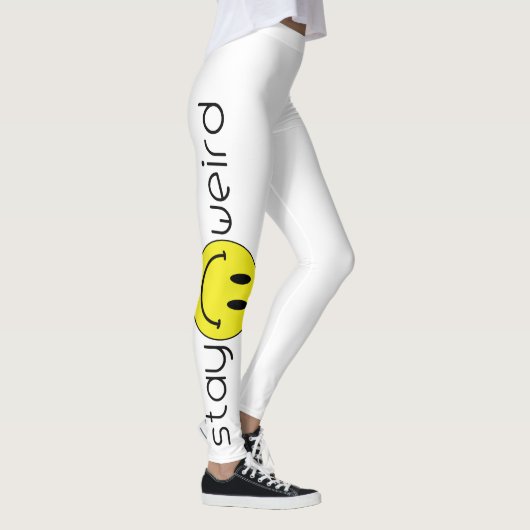Leggings Restez bizarre avec le visage de Smilie (Droite)