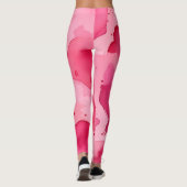 Leggings Résumé Abstrait Rose sur Rose (Dos)
