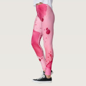 Leggings Résumé Abstrait Rose sur Rose (Gauche)