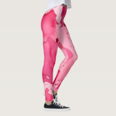 Leggings Résumé Abstrait Rose sur Rose (Droite)