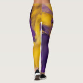 Leggings Résumé abstrait violet et or (Dos)