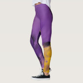 Leggings Résumé abstrait violet et or (Gauche)