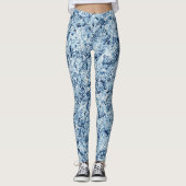 Leggings Résumé de marbre bleu (Devant)