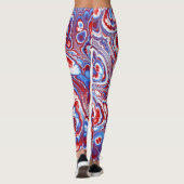 Leggings Résumé Marbré Fleuron Patriotique (Dos)