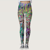 Leggings Retro 60s Joaillerie tons Abstraits, Nom personnal (Devant)