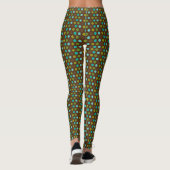 Leggings Retro Aqua, Vert et Pois Brown (Dos)