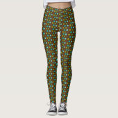 Leggings Retro Aqua, Vert et Pois Brown (Devant)