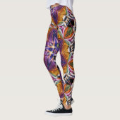 Leggings Retro Boho Bohemian Hippie Trippy Rosette Mandala (Gauche)