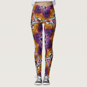 Leggings Retro Boho Bohemian Hippie Trippy Rosette Mandala (Devant)