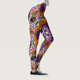 Leggings Retro Boho Bohemian Hippie Trippy Rosette Mandala