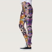 Leggings Retro Boho Bohemian Hippie Trippy Rosette Mandala (Gauche)