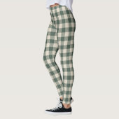 Leggings Retro Buffalo Plaid Tartan Motif Forest Green    (Gauche)