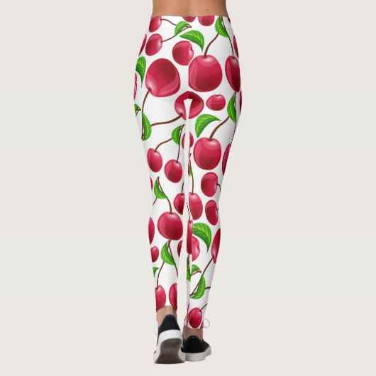 Leggings Retro Cerises Cerise Imprimer Leggations Pantalons (Dos)