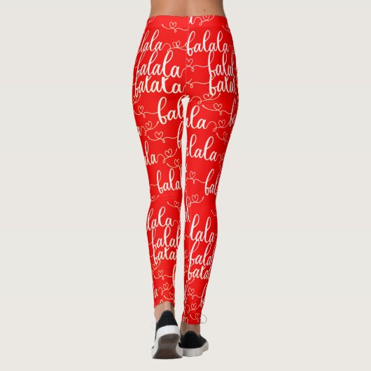 Leggings Retro Chic Fa la Script Rouge (Dos)