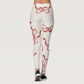 Leggings Retro Christmas Bows Holiday Classic rouge (Dos)