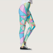 Leggings Retro coloré Pastel Mosaic Triangle Star Motif (Droite)