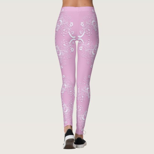 Leggings Rétro conception rose florale de dentelle (Dos)