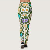 Leggings Retro Daisy Motif Simple.01. B. Vert (Dos)