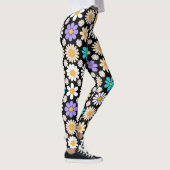 Leggings Retro Daisy Motif Simple.01. BG noir (Droite)