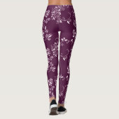 Leggings Rétro élément pourpre floral (Dos)