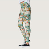 Leggings Retro Flamingo Poolside Summer Pattern (10) (Gauche)
