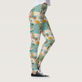 Leggings Retro Flamingo Poolside Summer Pattern (10) (Droite)