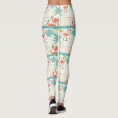 Leggings Retro Flamingo Poolside Summer Pattern (2) (Dos)