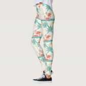 Leggings Retro Flamingo Poolside Summer Pattern (2) (Gauche)