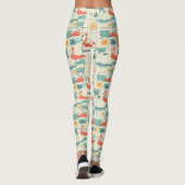 Leggings Retro Flamingo Poolside Summer Pattern (3) (Dos)