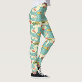 Leggings Retro Flamingo Poolside Summer Pattern (4) (Droite)