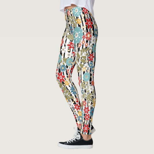 Leggings Rétro, floral rétro (Gauche)