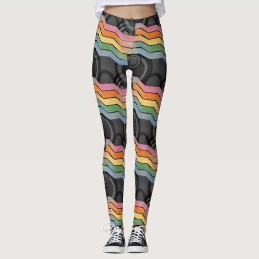 Leggings Retro Future Disco Rainbow Stripe (Devant)